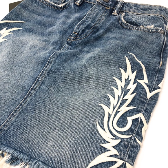 ALL SAINTS Philly Denim Skirt in Indigo Blue Size 2 - Picture 2 of 8